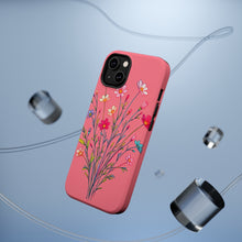 DistinctInk Tough Case for Apple iPhone, Compatible with MagSafe Charging - "Blossoming Beauty: Animated Delicate Spring Flowers"
