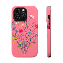 DistinctInk Tough Case for Apple iPhone, Compatible with MagSafe Charging - "Blossoming Beauty: Animated Delicate Spring Flowers"