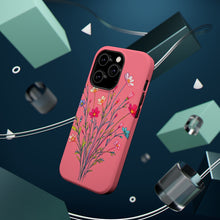 DistinctInk Tough Case for Apple iPhone, Compatible with MagSafe Charging - "Blossoming Beauty: Animated Delicate Spring Flowers"