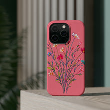 DistinctInk Tough Case for Apple iPhone, Compatible with MagSafe Charging - "Blossoming Beauty: Animated Delicate Spring Flowers"