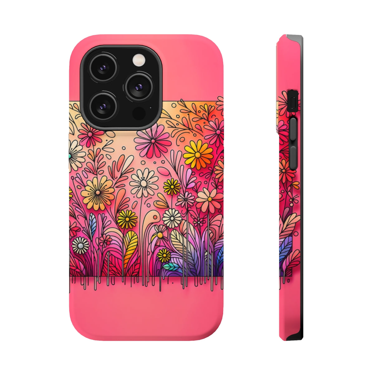 DistinctInk Tough Case for Apple iPhone, Compatible with MagSafe Charging - 