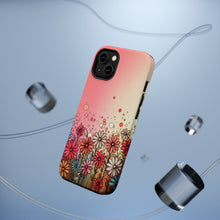 DistinctInk Tough Case for Apple iPhone, Compatible with MagSafe Charging - "Blooming Colors: A Cartoon Spring Spectacle"