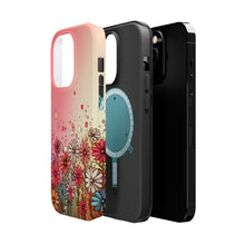 DistinctInk Tough Case for Apple iPhone, Compatible with MagSafe Charging - "Blooming Colors: A Cartoon Spring Spectacle"