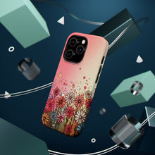 DistinctInk Tough Case for Apple iPhone, Compatible with MagSafe Charging - "Blooming Colors: A Cartoon Spring Spectacle"