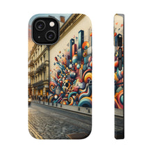DistinctInk Tough Case for Apple iPhone, Compatible with MagSafe Charging - "Colorful Urban Expression: A Vibrant Mural Unleashing Creativity"