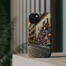 DistinctInk Tough Case for Apple iPhone, Compatible with MagSafe Charging - "Colorful Urban Expression: A Vibrant Mural Unleashing Creativity"
