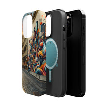 DistinctInk Tough Case for Apple iPhone, Compatible with MagSafe Charging - "Colorful Urban Expression: A Vibrant Mural Unleashing Creativity"