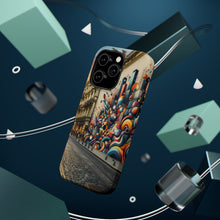 DistinctInk Tough Case for Apple iPhone, Compatible with MagSafe Charging - "Colorful Urban Expression: A Vibrant Mural Unleashing Creativity"