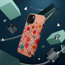DistinctInk Tough Case for Apple iPhone, Compatible with MagSafe Charging - "Vibrant Minimalist Cartoon Flowers in Bloom"