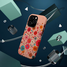 DistinctInk Tough Case for Apple iPhone, Compatible with MagSafe Charging - "Vibrant Minimalist Cartoon Flowers in Bloom"