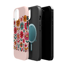 DistinctInk Tough Case for Apple iPhone, Compatible with MagSafe Charging - Vibrant and Lively Spring Flower Delight