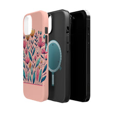 DistinctInk Tough Case for Apple iPhone, Compatible with MagSafe Charging - "Blossoming Spring: Vibrant Hand-Drawn Floral Delight"