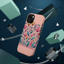 DistinctInk Tough Case for Apple iPhone, Compatible with MagSafe Charging - "Blossoming Spring: Vibrant Hand-Drawn Floral Delight"