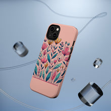 DistinctInk Tough Case for Apple iPhone, Compatible with MagSafe Charging - "Blossoming Spring: Vibrant Hand-Drawn Floral Delight"