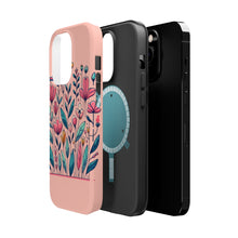 DistinctInk Tough Case for Apple iPhone, Compatible with MagSafe Charging - "Blossoming Spring: Vibrant Hand-Drawn Floral Delight"