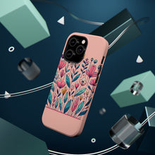 DistinctInk Tough Case for Apple iPhone, Compatible with MagSafe Charging - "Blossoming Spring: Vibrant Hand-Drawn Floral Delight"