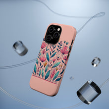 DistinctInk Tough Case for Apple iPhone, Compatible with MagSafe Charging - "Blossoming Spring: Vibrant Hand-Drawn Floral Delight"