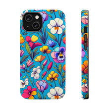 DistinctInk Tough Case for Apple iPhone, Compatible with MagSafe Charging - "Spring Blossoms: Vibrant, Minimalistic Floral Pattern"