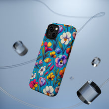 DistinctInk Tough Case for Apple iPhone, Compatible with MagSafe Charging - "Spring Blossoms: Vibrant, Minimalistic Floral Pattern"