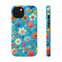 DistinctInk Tough Case for Apple iPhone, Compatible with MagSafe Charging - "Cartoon Flower Fiesta: A Vibrant Spring Pattern"