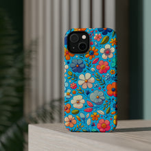 DistinctInk Tough Case for Apple iPhone, Compatible with MagSafe Charging - "Cartoon Flower Fiesta: A Vibrant Spring Pattern"
