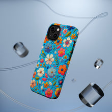DistinctInk Tough Case for Apple iPhone, Compatible with MagSafe Charging - "Cartoon Flower Fiesta: A Vibrant Spring Pattern"