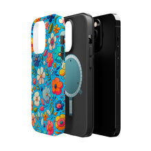 DistinctInk Tough Case for Apple iPhone, Compatible with MagSafe Charging - "Cartoon Flower Fiesta: A Vibrant Spring Pattern"