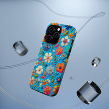 DistinctInk Tough Case for Apple iPhone, Compatible with MagSafe Charging - "Cartoon Flower Fiesta: A Vibrant Spring Pattern"