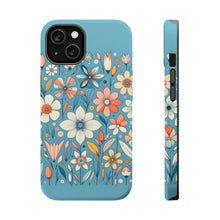 DistinctInk Tough Case for Apple iPhone, Compatible with MagSafe Charging - "Blossoming Delight: Whimsical Spring Flower Pattern"