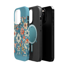 DistinctInk Tough Case for Apple iPhone, Compatible with MagSafe Charging - "Blossoming Delight: Whimsical Spring Flower Pattern"