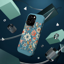 DistinctInk Tough Case for Apple iPhone, Compatible with MagSafe Charging - "Blossoming Delight: Whimsical Spring Flower Pattern"