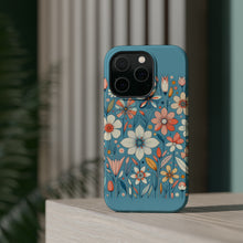 DistinctInk Tough Case for Apple iPhone, Compatible with MagSafe Charging - "Blossoming Delight: Whimsical Spring Flower Pattern"