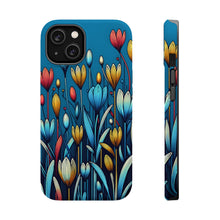 DistinctInk Tough Case for Apple iPhone, Compatible with MagSafe Charging - "Cartoon-like Spring Flowers: Vibrant and Minimalistic"