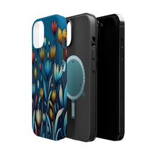 DistinctInk Tough Case for Apple iPhone, Compatible with MagSafe Charging - "Cartoon-like Spring Flowers: Vibrant and Minimalistic"