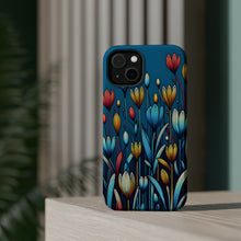 DistinctInk Tough Case for Apple iPhone, Compatible with MagSafe Charging - "Cartoon-like Spring Flowers: Vibrant and Minimalistic"