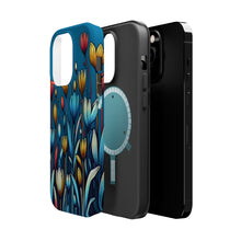 DistinctInk Tough Case for Apple iPhone, Compatible with MagSafe Charging - "Cartoon-like Spring Flowers: Vibrant and Minimalistic"