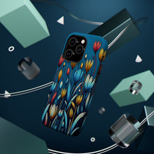 DistinctInk Tough Case for Apple iPhone, Compatible with MagSafe Charging - "Cartoon-like Spring Flowers: Vibrant and Minimalistic"