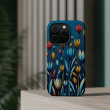 DistinctInk Tough Case for Apple iPhone, Compatible with MagSafe Charging - "Cartoon-like Spring Flowers: Vibrant and Minimalistic"