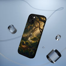 DistinctInk Tough Case for Apple iPhone, Compatible with MagSafe Charging - "Majestic Dream: A White Tiger Reclines in Enchanted Jungle"