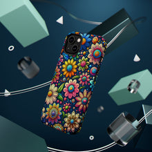 DistinctInk Tough Case for Apple iPhone, Compatible with MagSafe Charging - "Blooming Cartoon Delights: Lively Spring Flowers"