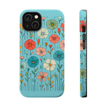 DistinctInk Tough Case for Apple iPhone, Compatible with MagSafe Charging - "Delicately Drawn Spring Blossoms: A Colorful Serenity"