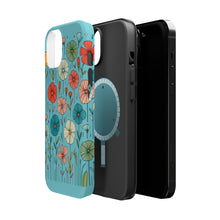 DistinctInk Tough Case for Apple iPhone, Compatible with MagSafe Charging - "Delicately Drawn Spring Blossoms: A Colorful Serenity"