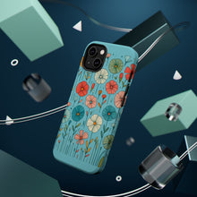 DistinctInk Tough Case for Apple iPhone, Compatible with MagSafe Charging - "Delicately Drawn Spring Blossoms: A Colorful Serenity"