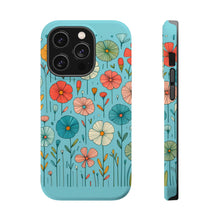 DistinctInk Tough Case for Apple iPhone, Compatible with MagSafe Charging - "Delicately Drawn Spring Blossoms: A Colorful Serenity"