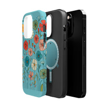 DistinctInk Tough Case for Apple iPhone, Compatible with MagSafe Charging - "Delicately Drawn Spring Blossoms: A Colorful Serenity"