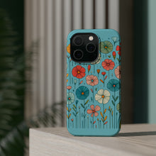 DistinctInk Tough Case for Apple iPhone, Compatible with MagSafe Charging - "Delicately Drawn Spring Blossoms: A Colorful Serenity"