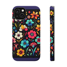 DistinctInk Tough Case for Apple iPhone, Compatible with MagSafe Charging - "Bright and Delicate Cartoon Flower Pattern"