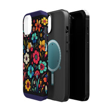DistinctInk Tough Case for Apple iPhone, Compatible with MagSafe Charging - "Bright and Delicate Cartoon Flower Pattern"