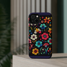 DistinctInk Tough Case for Apple iPhone, Compatible with MagSafe Charging - "Bright and Delicate Cartoon Flower Pattern"