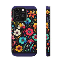 DistinctInk Tough Case for Apple iPhone, Compatible with MagSafe Charging - "Bright and Delicate Cartoon Flower Pattern"
